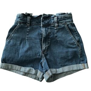 Express High Rise Dark Blue Jean Shorts 0